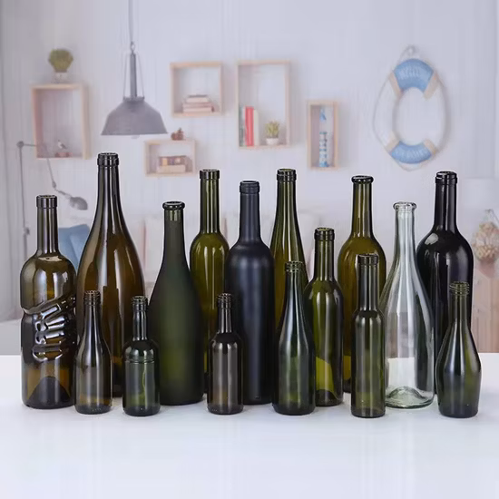 Le bottiglie di vetro per vino rosso bordeaux verde scuro a spalla larga da 750 ml più vendute dalla Cina