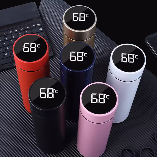 Bottiglie d'acqua termiche isolate in acciaio inossidabile senza BPA con display intelligente della temperatura a LED con logo personalizzato