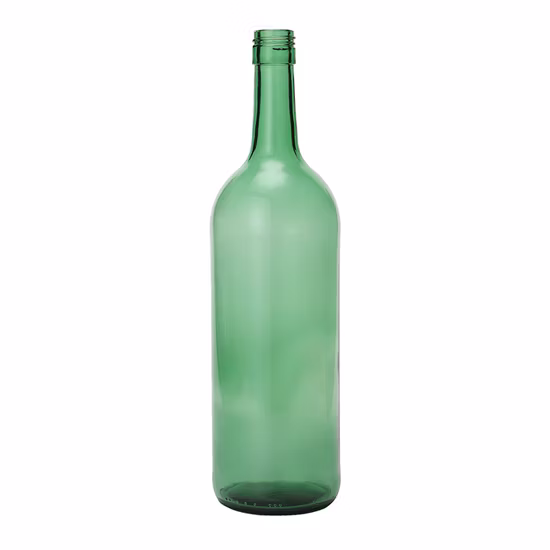 Bottiglia di vino vuota in vetro ambrato trasparente bordeaux da 750 ml, bottiglia di vino rosso con uva champagne all'ingrosso