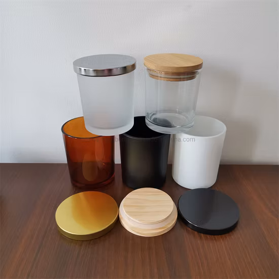 Barattolo per candele in vetro smerigliato colorato da 200 ml, 300 ml, 430 ml per realizzare candele profumate